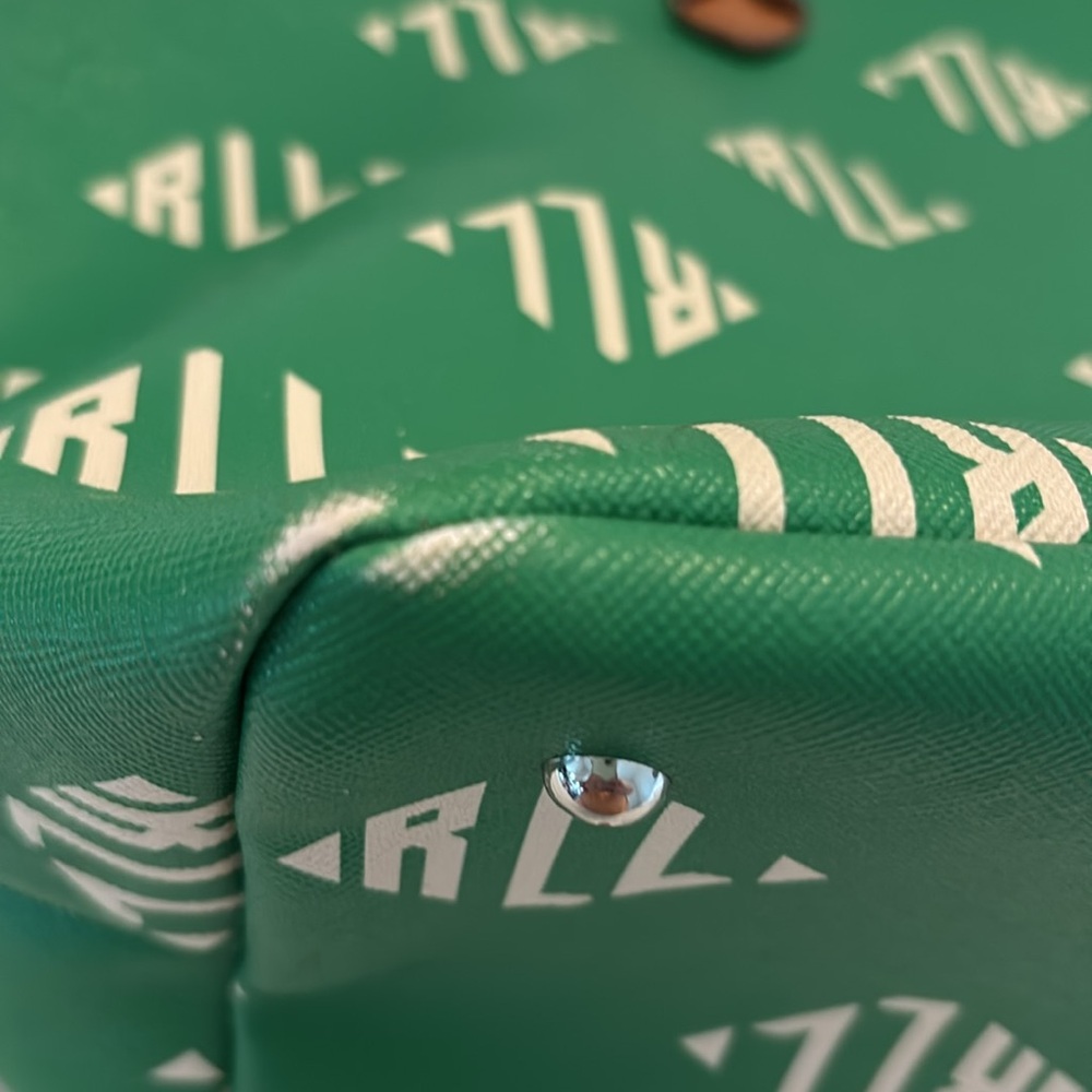 VTG Lauren by Ralph Lauren Caldwell Shopper in Lawn Green large logo tote bag - Picture 13 of 15